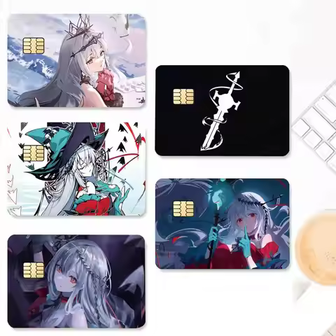Game Arknights Skadi Credit Card HD Stickers Game Card Decal Small Chip Waterproof Sticker Gift