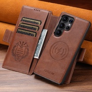 For Samsung Galaxy S25 24 23 22 Ultra Case ELVEV 2 in 1 Removable PU Leather Wallet Book Suction Cov