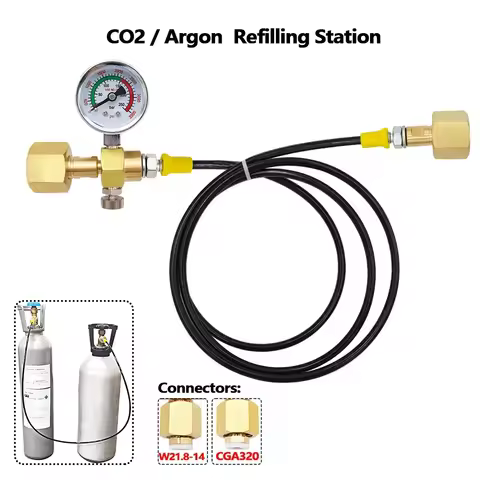 Refilling Station Charging Adapter Transfer Nitrogen Argon CO2 From 40L Bottle To Small Welding Tank