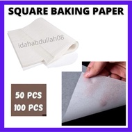 Non Stick Square Paper Baking Parchment Cake Liner Oven Bake Grease Proof Paper Kertas Loyang 50 & 1