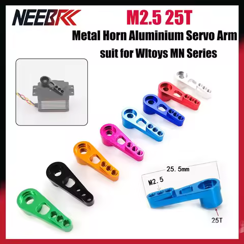 NEEBRC 25T M2.5 Upgrade RC Servo Metal Horn Aluminium Arm for RC Car Boat Wltoys 12428 MN78 MN82 MN1