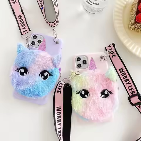 Plush Cat Coin Purses Case For Samsung Galaxy J2 J3 J4 J5 J6 J7 Prime J8 A5 A6 A7 A8 Plus A9 2018 20