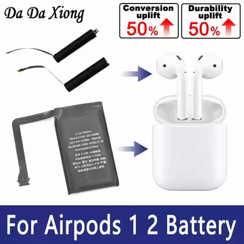 New Replace Battery For Airpods 1st 2nd A1604 A1523 A1722 A2032 A2031 Air Pods 1 Air Pods 2 Replacea