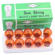 Hộp 10 Bóng Đèn Xi Nhan Ô Tô Chân Cài 12V 21W Màu Vàng (Một Tóc)