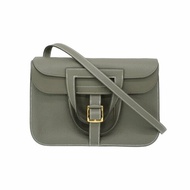 Hermes 展示品 Halzan 31 牛皮手提/斜背兩用包(AG灰/金釦)