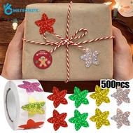 Handmade Wedding Gift Christmas Sticker/ Sparkling Pentagram Paper Seal Labels/ DIY Christmas Theme Seal Sticker