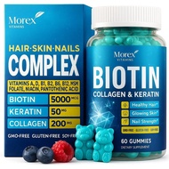 BiotinGummieswithCollagen&Keratin-HairGrowthSupport,andNailStrengthVitaminsforWomen&Men-VitaminB7+B-