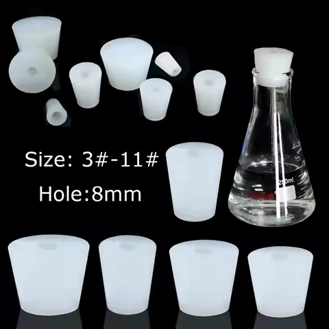 1pcs Brew Wine Stoppers Silicone Plugs With 8mm Hole For Airlock Valve Bubbler Fermentation Exhaust 
