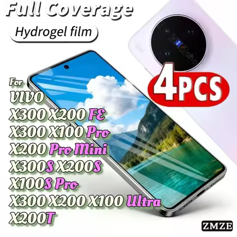 4 Pieces HD TPU Hydrogel Film For VIVO X300 X200 X100 Ultra X200T X300 X200 FE X300 X100 Pro X200 Pr