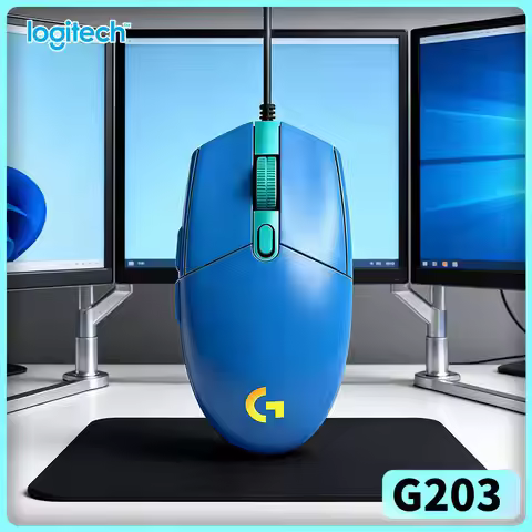 Logitech G203 Prodigy Wired Gaming Mouse 8000 DPI RGB Lighting 6 Buttons 1ms Response 2.1m Cable Gam