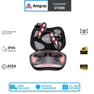 Amgras XNew Buds Gaming Headset Bluetooth Low Latency 6Mic ENC Noise Cancelling RGB Light Stereo Hea