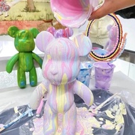 Acrylic DIY Bearbrick Fluid Painting Violent Bear Set 23cm Bear + Material Pack + 60ml