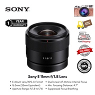 Sony E 11mm f/1.8 Lens ( 1 Year Warranty )