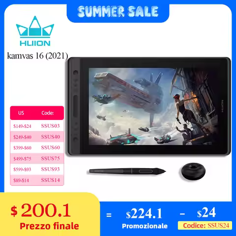 HUION New Arrival Kamvas 16(2021) Graphics Drawing Monitor Battery-free Digital Pen Tablet For Win/M