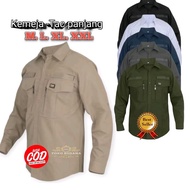 KEMEJA TACTICAL  W -TAC LENGAN PANJANG Pria Hitam Navy Army Putih Hijau Abu Casual Katun Cowok V-Nec