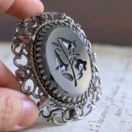 復古【百合花】封蠟章 / 胸章 wax seal 古董章