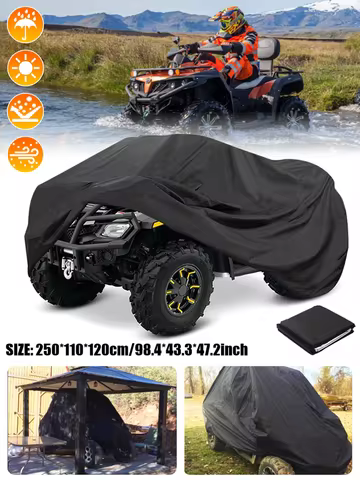 Heavy Duty ATV Cover Waterproof Windproof 4 Wheeler Quad Bike Storage Cover Black All Weather Protec