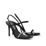 Sandal ao gót nữ mũi vuông quai ngang đính đá gót nhọn cao 9p. giày cao gót nữ 9p quai ngang có quai