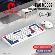 Raiku R906 Wireless Keyboard Mouse Set - 2.4G/BT Scissor Keys 100 Keys Multimedia Keys