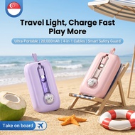 CCC Fast Charging 20000mAh Power Bank 22.5W for iPhone Built-in Cable Powerbank Portable Charger