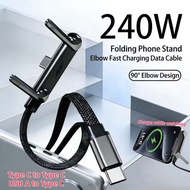 240W PD Invisible Holder Charger Cable with Stand,Type-C to Type-C,240W PD Fast Charging Cable