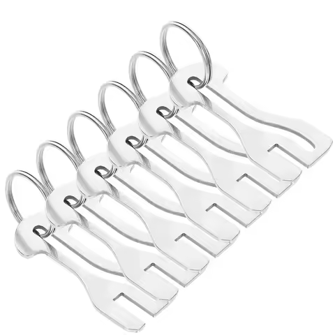 6 Pcs Shopping Trolley Token Keychain Stainless Steel Cart Token Key Chain Rings Shopping Trolley Op