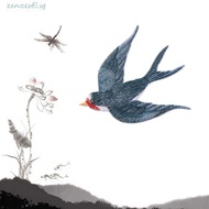 ZENZEST​ 5PCS Swallows Patches, Embroideried Adhesive Clothes Appliques, Apparel Iron on DIY Clothes