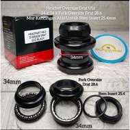 Headset OVERSIZE DRAT Kom 34mm OXO HS-D Fork OVERSIZE DRAT Thread 28..6 Cup Bowl Tube Bottom Frame 3