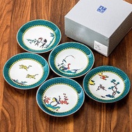 日本進口九谷燒陶瓷盤日式古風浮世繪甜品盤水果小吃碟小菜盤骨碟