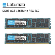 Latumab RAM DDR3 16G (2x8GB) หน่วยความจำเซิร์ฟเวอร์ 1866MHz PC3-14900 REG ECC DDR3 RAM โมดูลหน่วยความจำ
