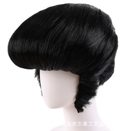 (Ready Stock) European and American Rock Elvis Presley Wig for Cosplay Performance Dance Concert Ret
