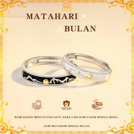 MATAHARI Guhaizb-sun and Moon Ring Silver Jewelry Couple Ring Gift for Couples 925 Sterling Silver