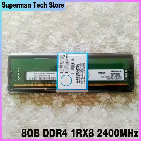 1Pcs SNP888JGC/8G Server Memory 8G PC4-19200 RAM 2400 8GB DDR4 1RX8 2400MHz