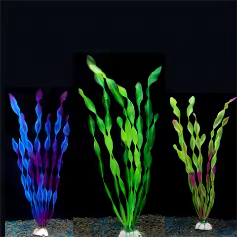 1 Pc Plastic Aquarium Artificial Aquatic Plant Decoration Simulated Seaweed Aquatic Plant 3 Colors U