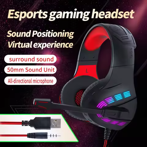 G4 Gaming Headset With Noise-cancelling Microphone Surround Sound 3.5mm Wired LED Gaming Headset For