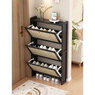Living room shoe rack/Black Flip Shoe Cabinet Multi-Layer Shoe Storage Rack Ultra-Thin  Large Capacity Rack W17/24cm