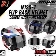 SHIPPINGbebas - NOLAN N120-1 N-COM HELMET MODULAR FLIP BACK HELMET SNI N120 1 N1201