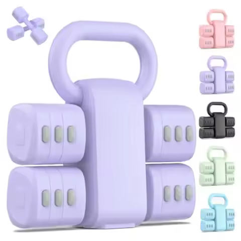 2-in-1 Adjustable Dumbbell Set Upgraded 4 Levels Hand Weights for Women Men Each 2.2/3.3/4.4/5.5lb C