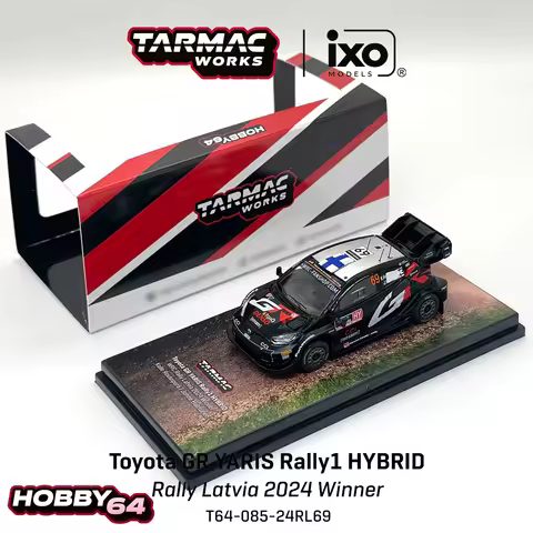 In Stock Fast Ship Tarmac Works X IXO 1:64 GR YARIS Rally1 HYBRID #69 Latvia 2024 Winner Rally T64-0