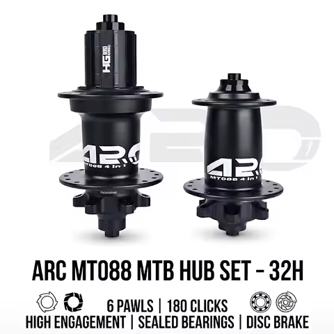 ARC MT088 Bicycle Hubs MTB Hub 6 Pawls 180 Clicks Loud Sound 32 Holes Disc Brake SS Bearings Quick R