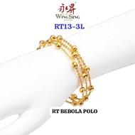 Wing Sing Rantai Tangan Polo Bebola Padu Bajet Tulen Emas 916 916 Gold Bracelet