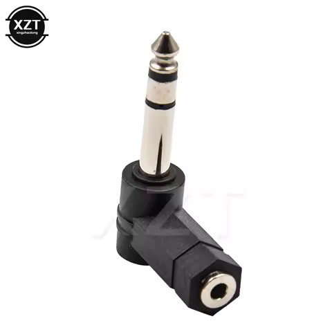 90 Degrees 3.5mm Female Jack to 6.35mm/6.5mm Male Jack Right Angled Plug Speaker Headphone Audio Ada