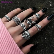 hhh34ertoy> 7Pcs Vintage Punk Metal Multi Ring Set For Women Men Spider Bat Snake Skull Finger Rings