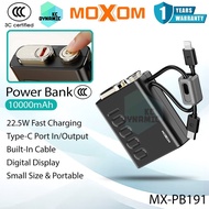 【3C Certified】Moxom MX-PB191 10000mAh Powerbank 22.5W Fast Charging Power Bank PB80 Mini Moxom Power