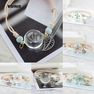 WSP_Dry Plant Specimen Bracelet Glass Ball Dandelion Gypsophila Girlfriends Gift
