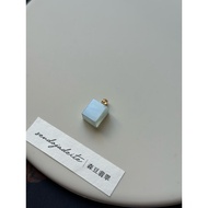 【缅甸天然A货翡翠】18k金扣翡翠方块方糖吊坠 AU750 Gold Clasp Jadeite Cube Pendant Necklace