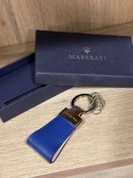Maserati(原廠全新正品)皮鑰匙圈-瑪莎拉蒂藍