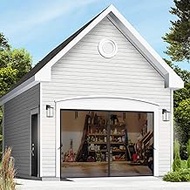 Magnetic Garage Door Screen Kit 6FT ~12FT (W) - Retractable Mesh Net Screen Door with Fiberglass Mes