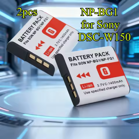 1400mAh NP-BG1 Replacement Battery & Charger Kit for Sony DSC-W150/W170/W200/W210/W290/W300 Digital 