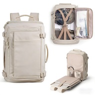 AE3 Large 38L Expandable Travel Backpack Waterproof 15.6" Laptop Shoe Compartment Top Zip Pockets Be